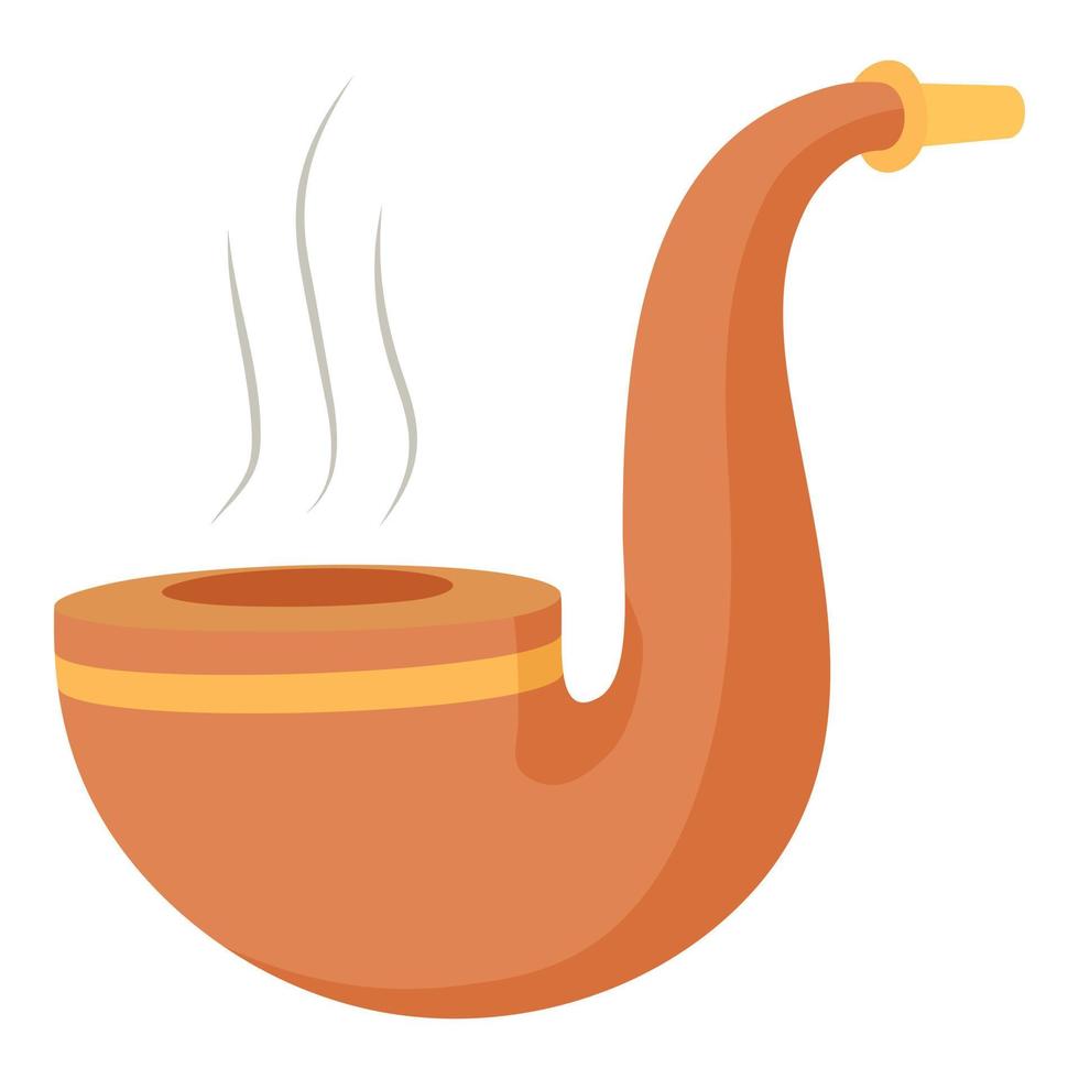 Smoking pipe icon, cartoon style vector