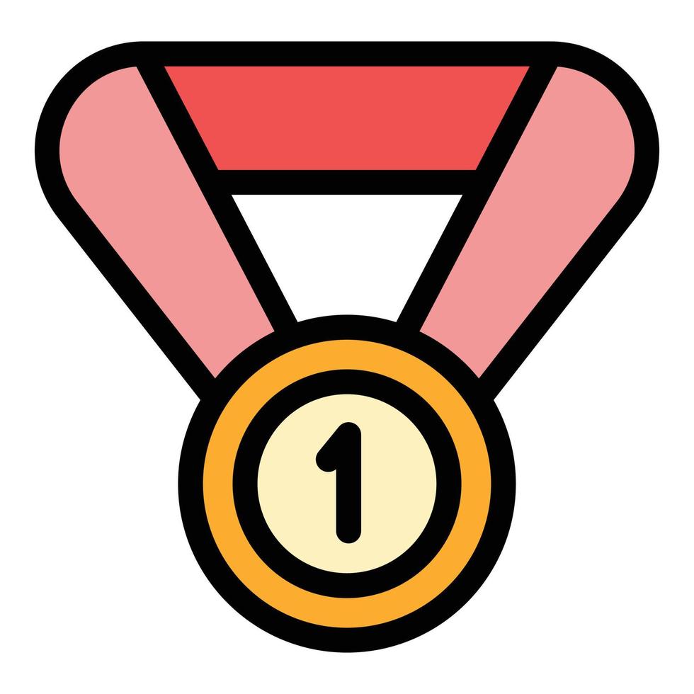 Running first place medal icon color outline vector