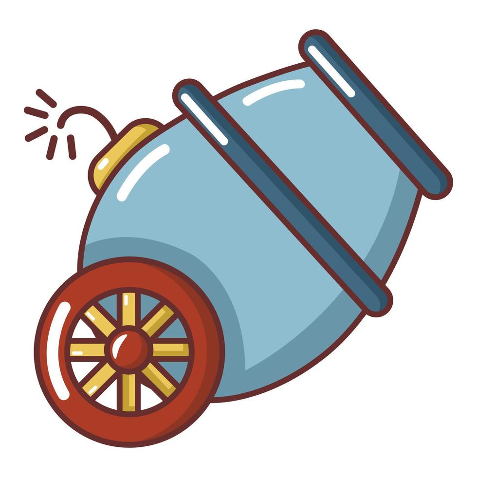 Fire gun icon, cartoon style. vector