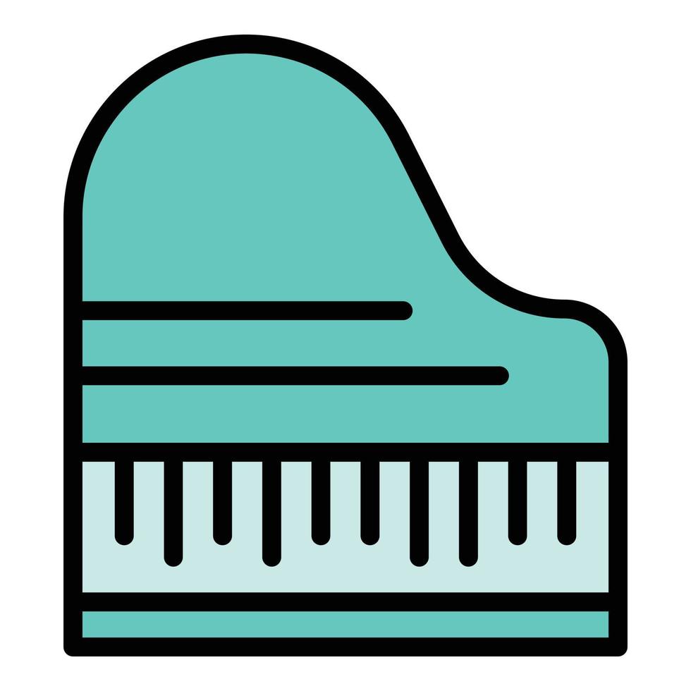 vector de contorno de color de icono de piano