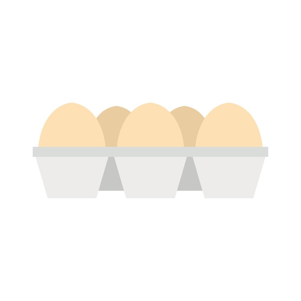 Eggs in carton package icon, flat style vector