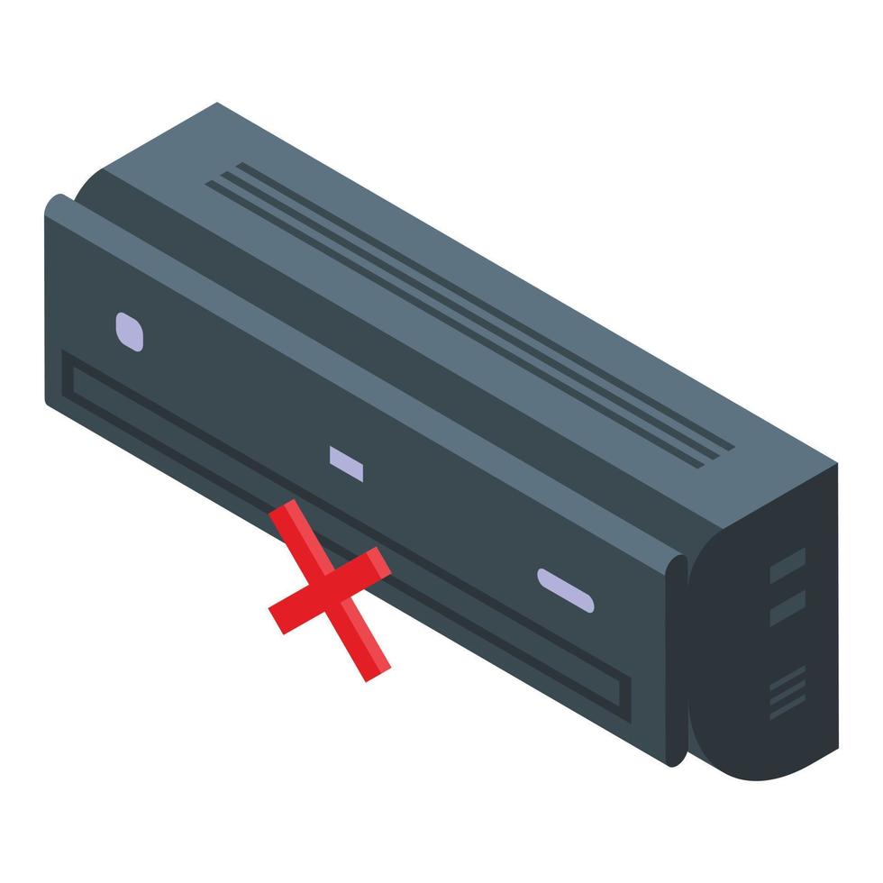 Deffect air conditioner icon isometric vector. Repair system vector