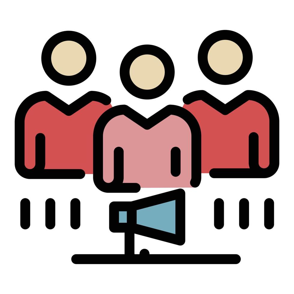 Cinema team icon color outline vector