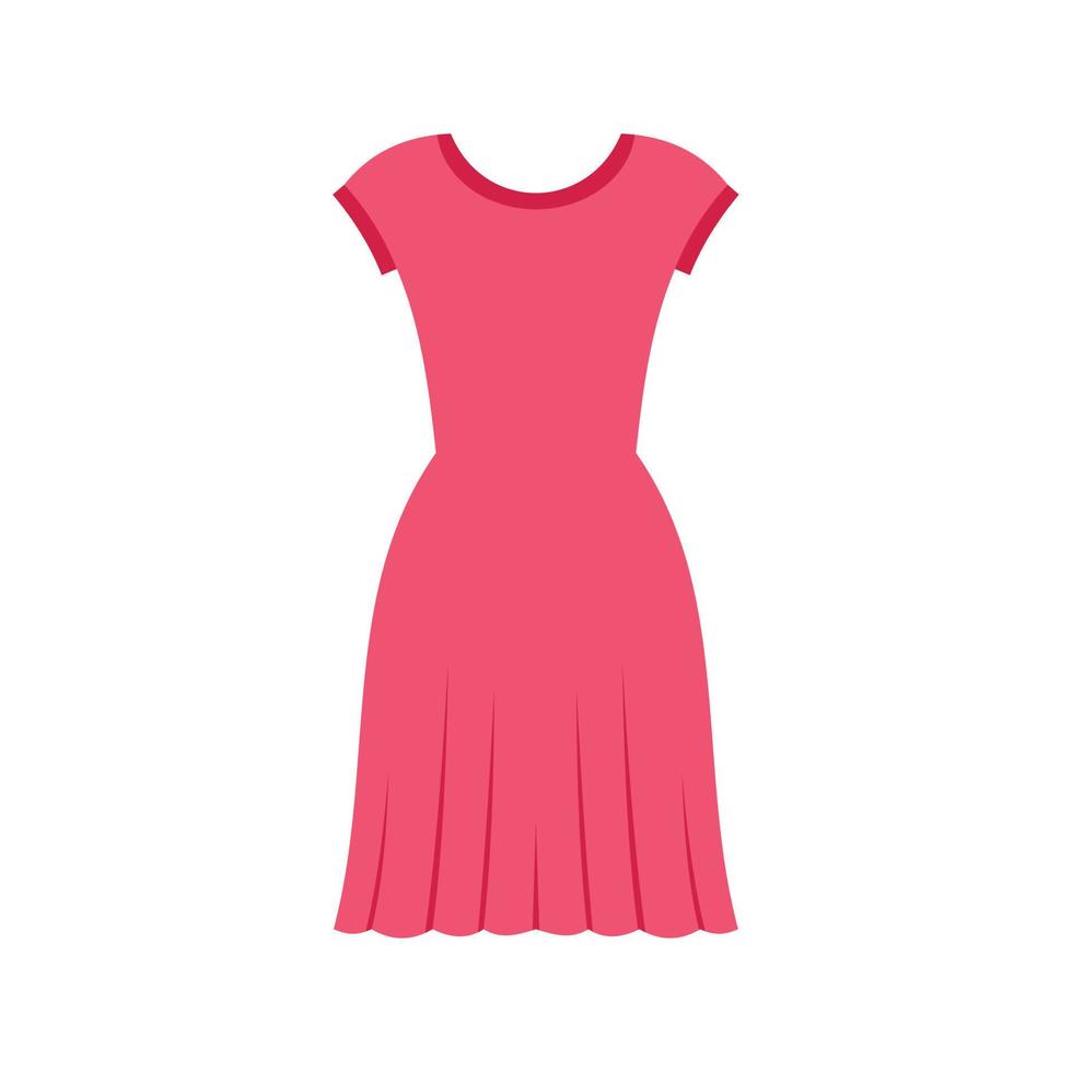 Pink dress icon, flat style vector