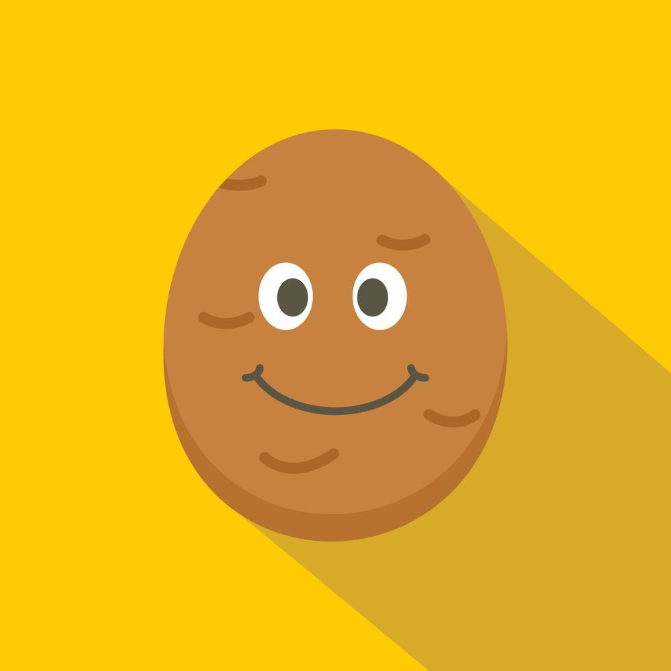 Fresh smiling potato icon, flat style vector