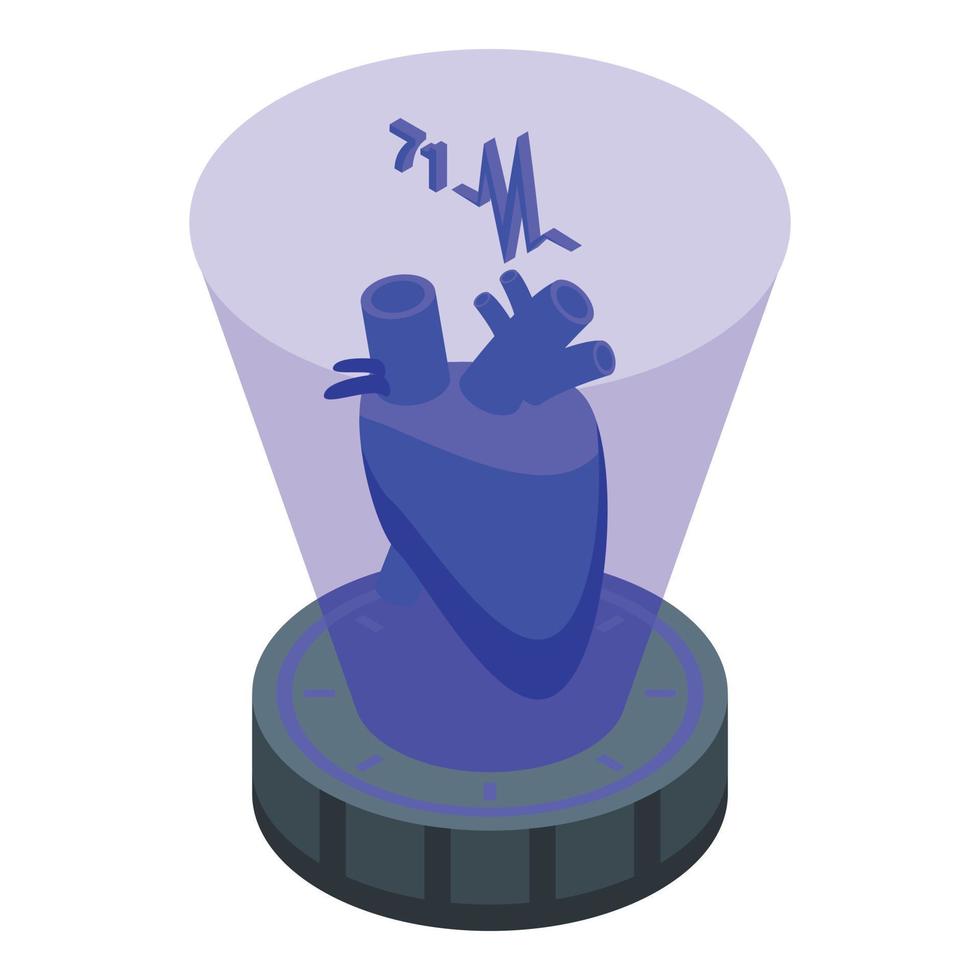 Heart hologram icon isometric vector. Digital engine vector