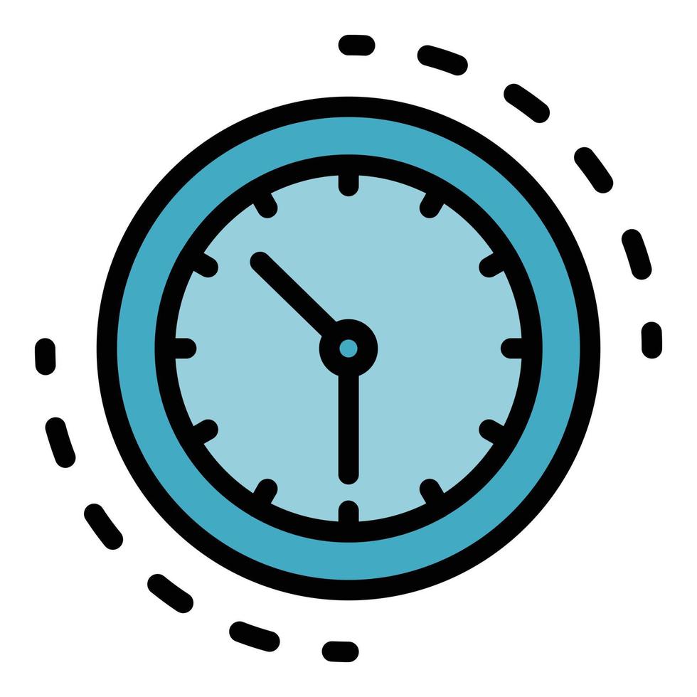 Clock interface icon color outline vector