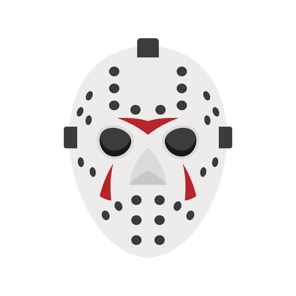 icono de máscara de hockey, tipo plano vector