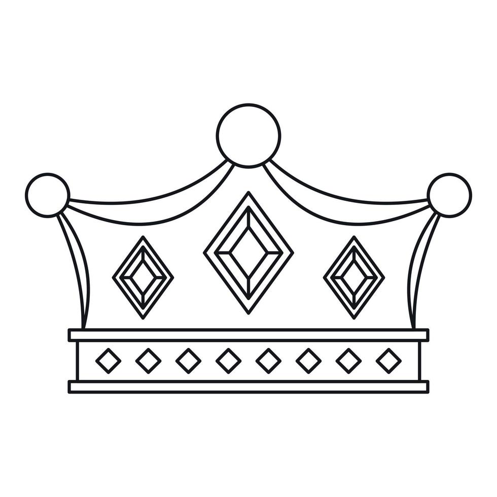 icono de la corona del príncipe, estilo de esquema vector