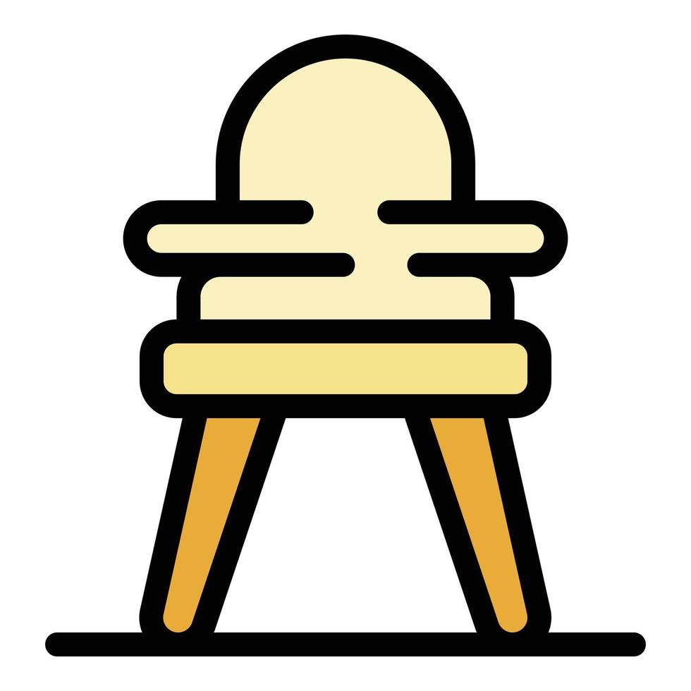 Plastic feeding chair icon color outline vector