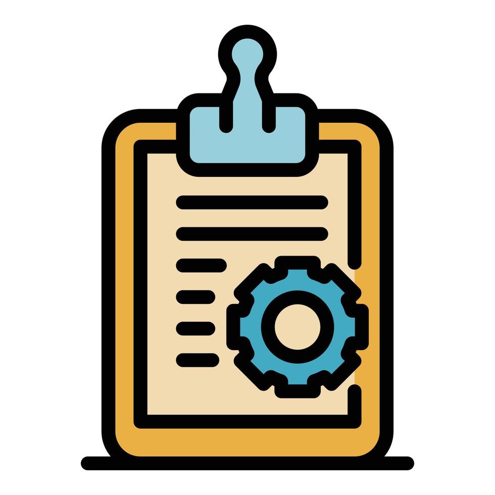 Clipboard service icon color outline vector