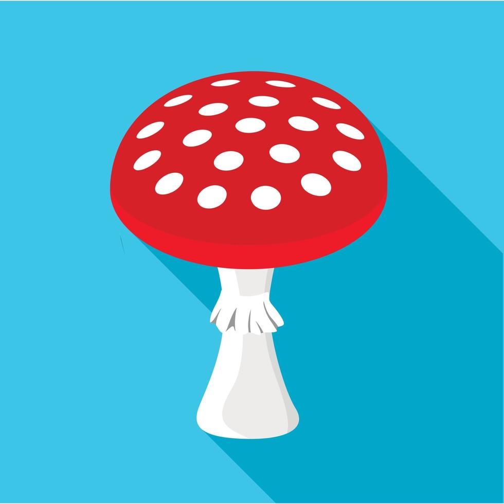 Amanita muscaria, poisonous mushroom icon vector