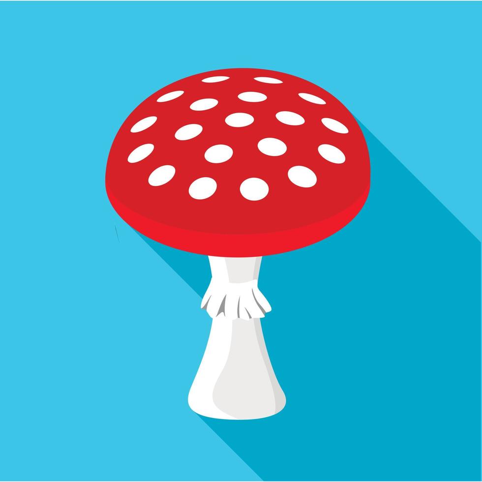 amanita muscaria, icono de hongo venenoso vector