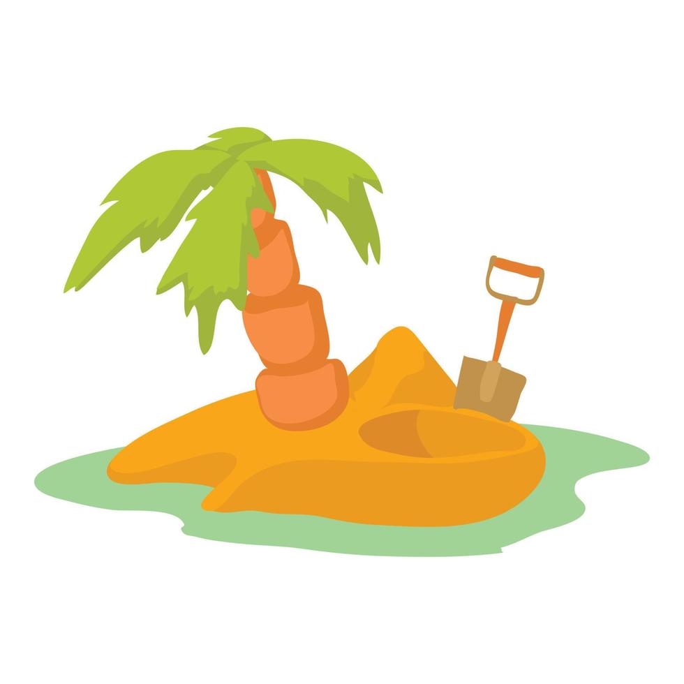 Pirate island icon, cartoon style vector