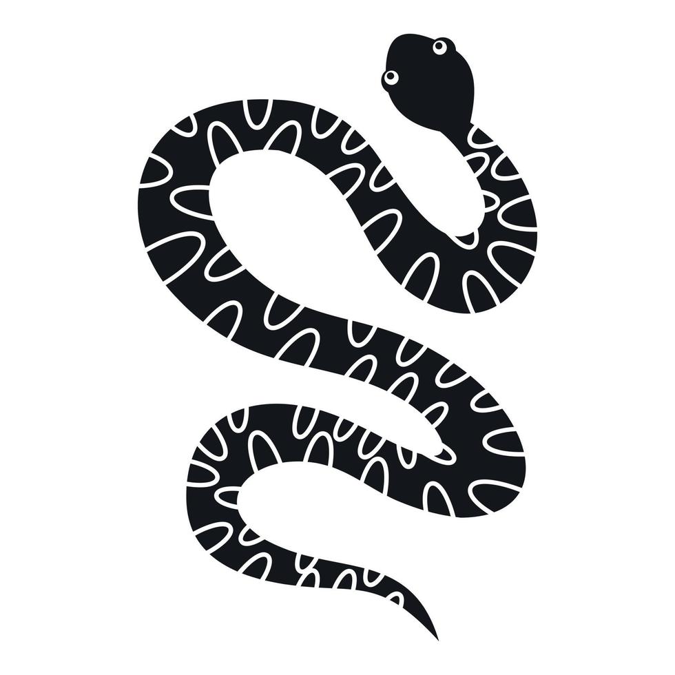 icono de serpiente retorcida negra, estilo simple vector
