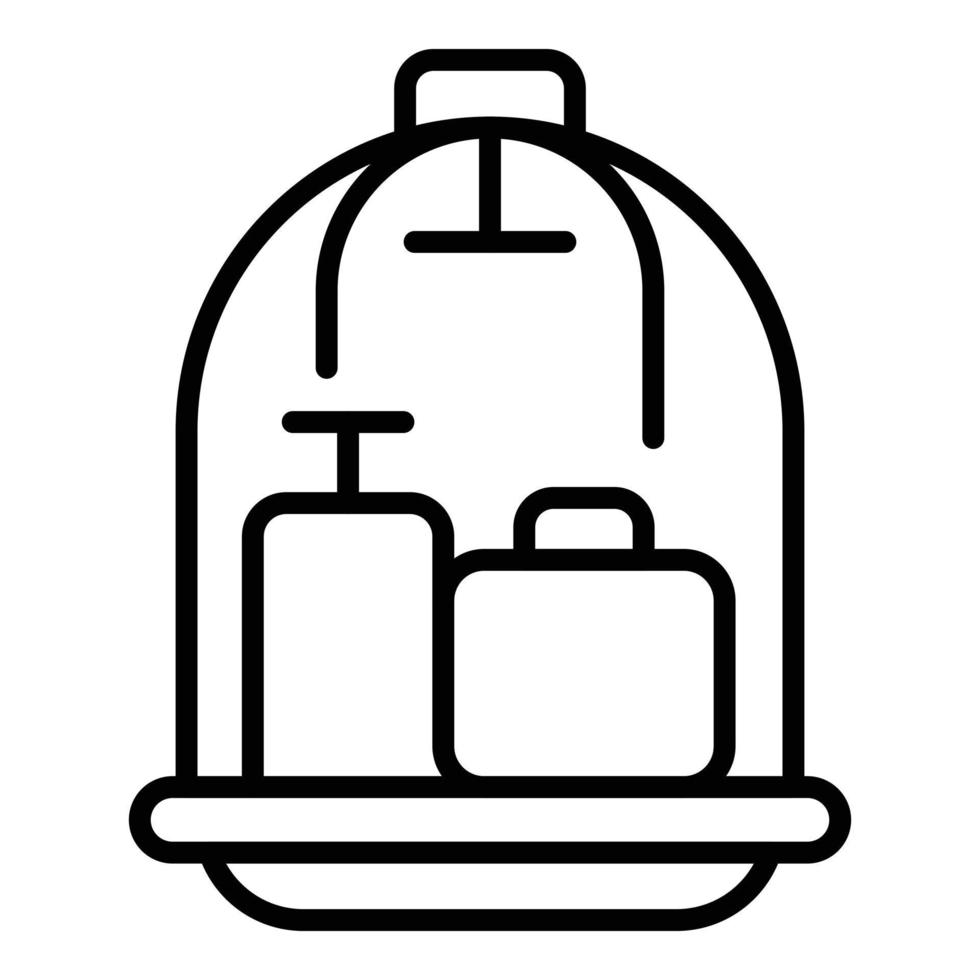 Service cart trolley icon outline vector. Hotel suitcase vector