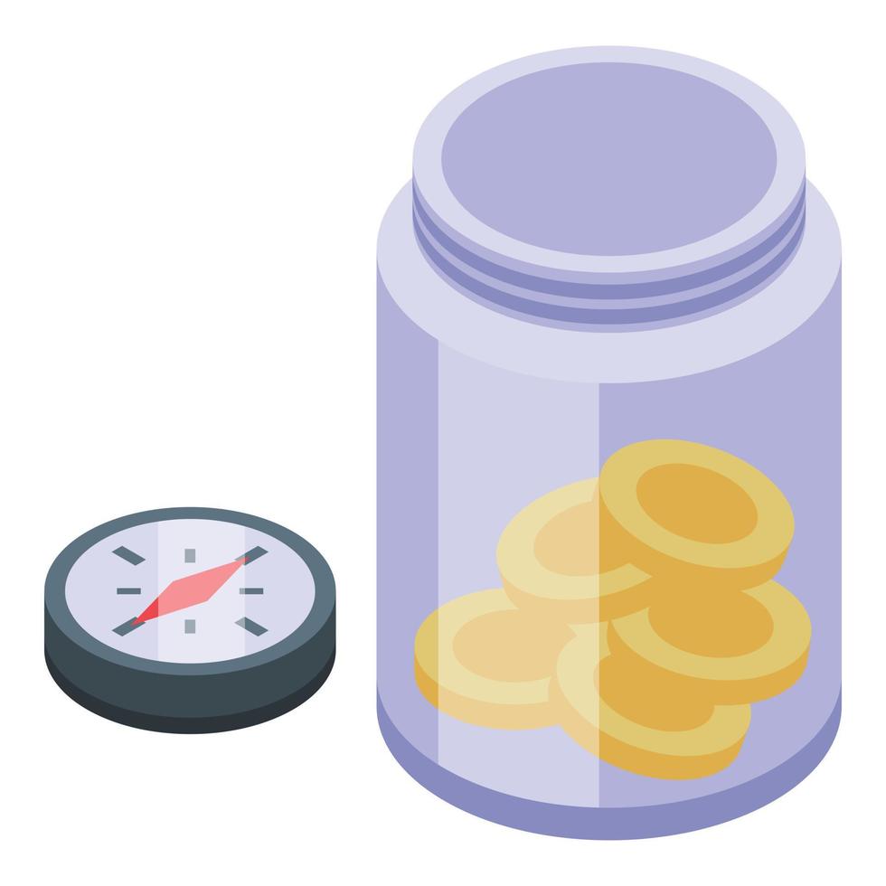 Retirement travel money icon isometric vector. Old man vector
