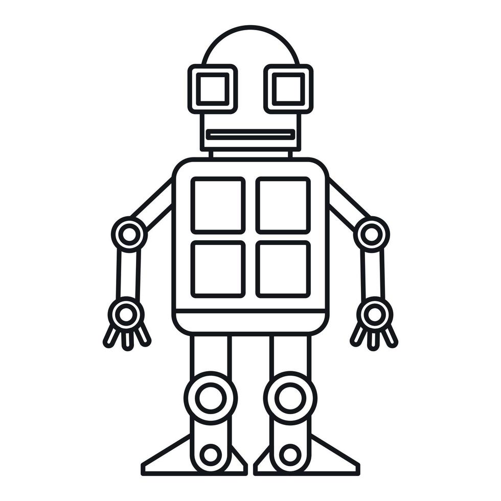 Android robot icon, outline style vector