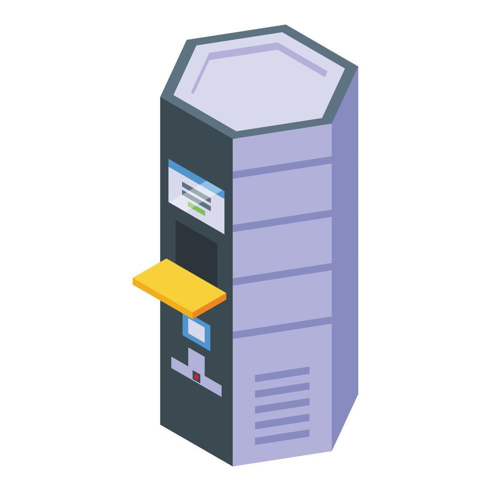 Self-service parcel delivery tower icon isometric vector. Service food vector