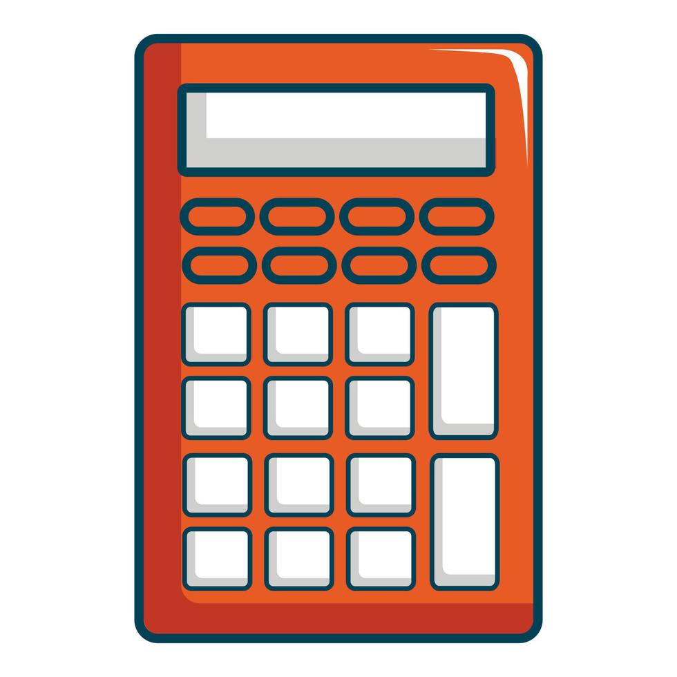 Calculator icon, cartoon style vector