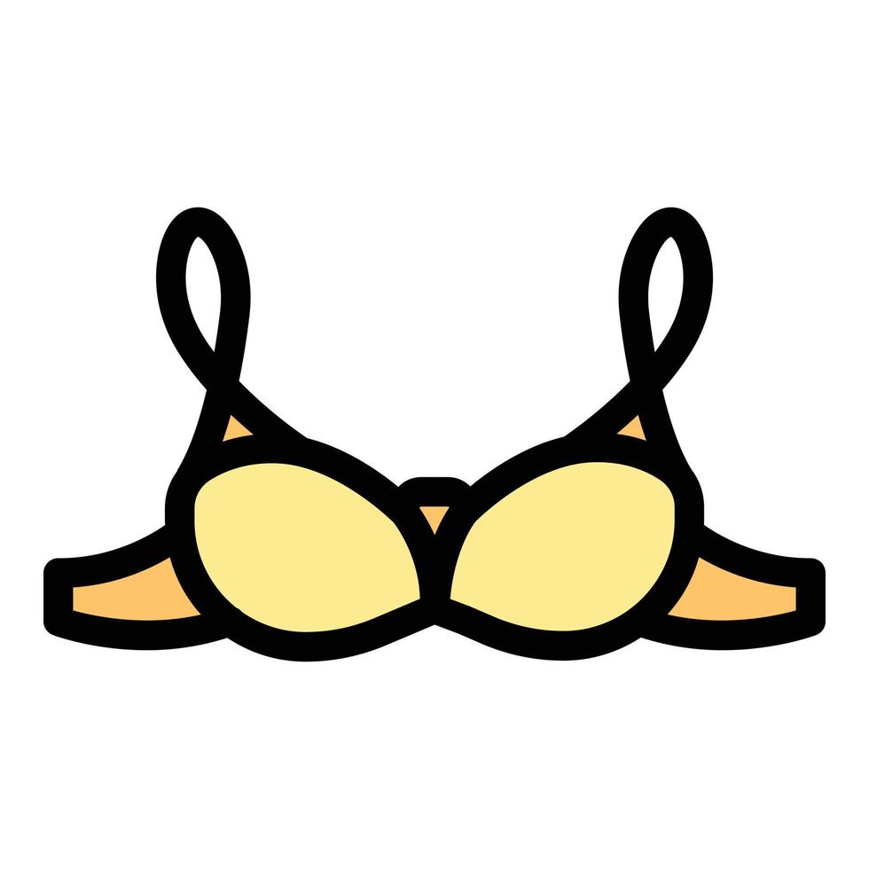 Fitness bra icon color outline vector