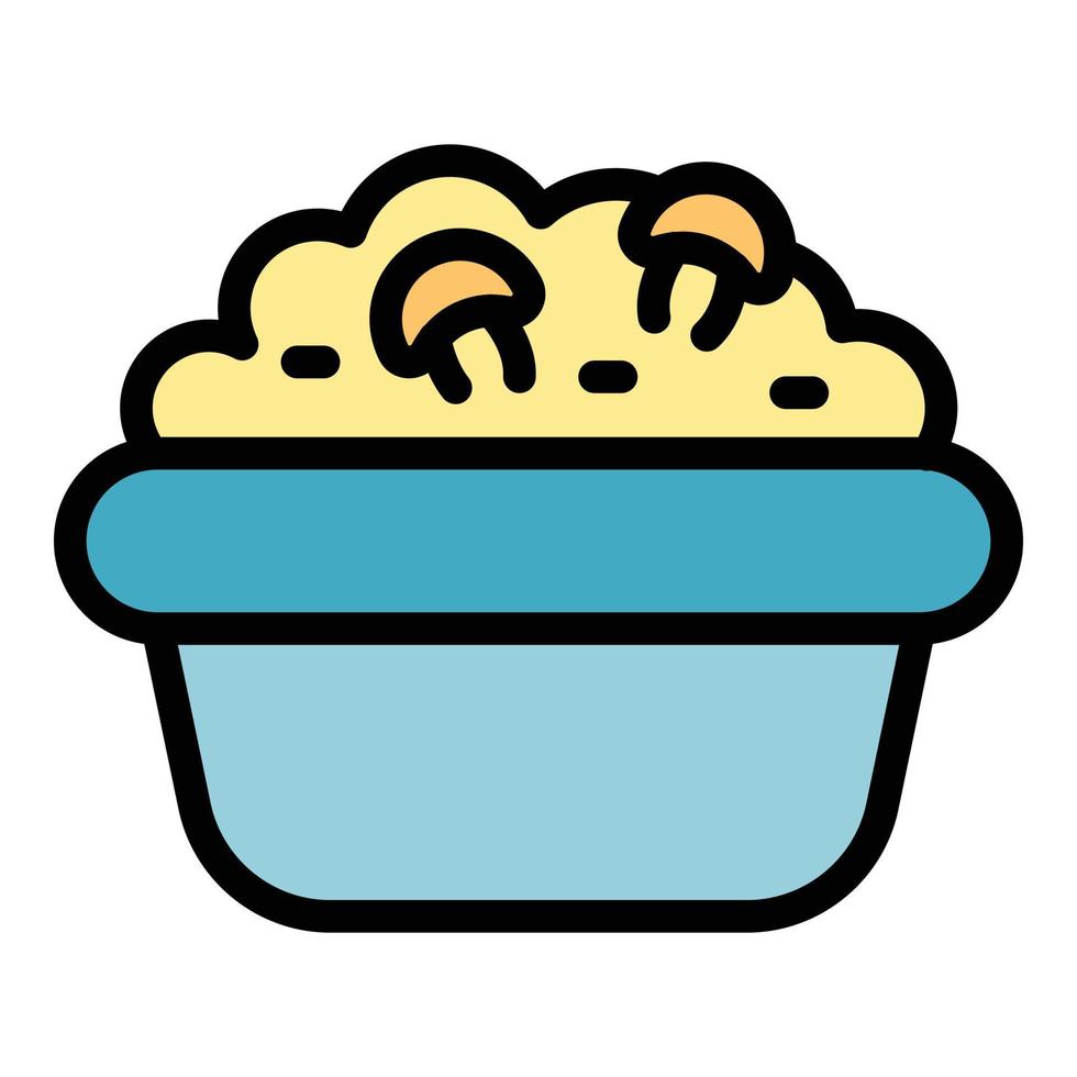 Mashed potatoes icon color outline vector