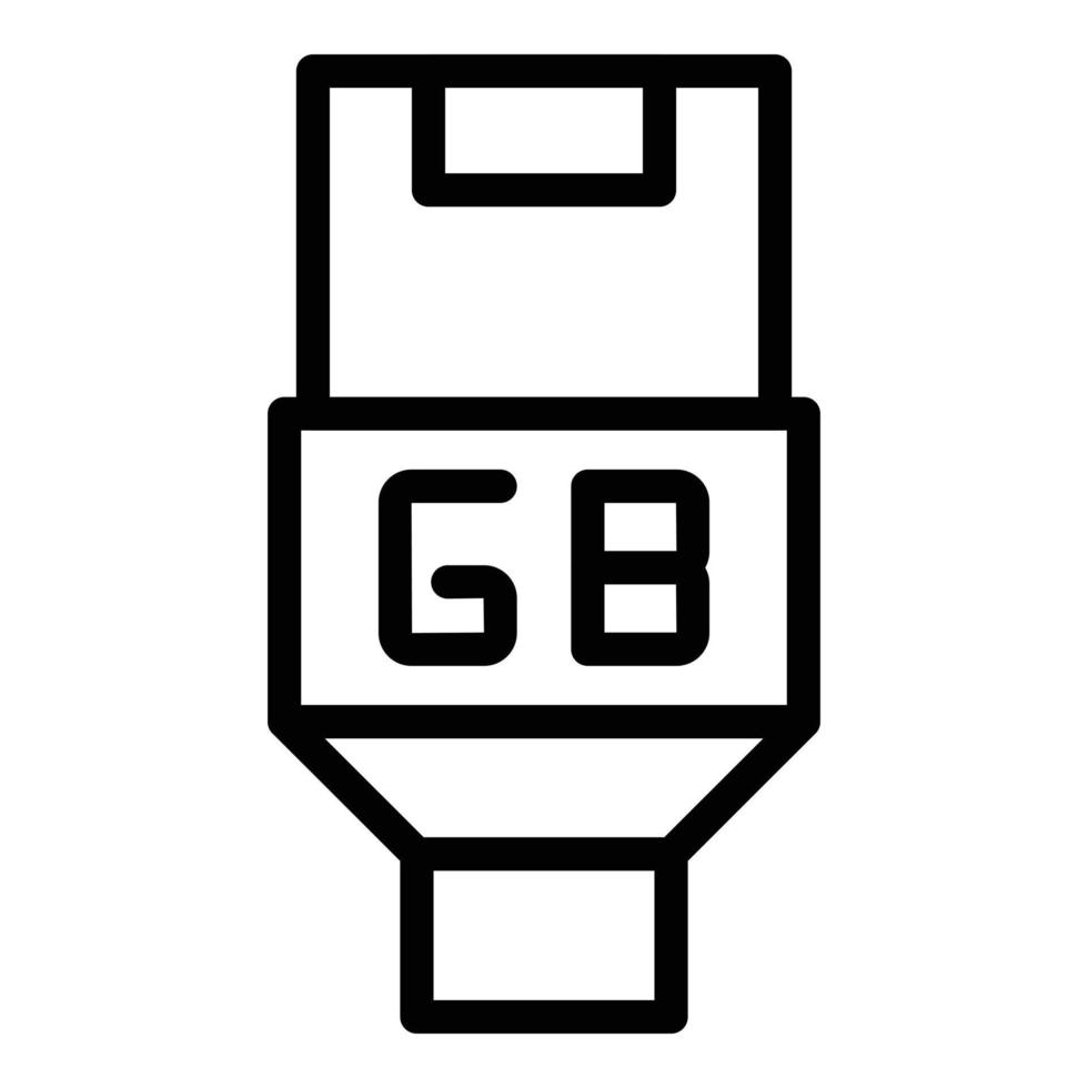 Portable flash icon outline vector. Data memory vector