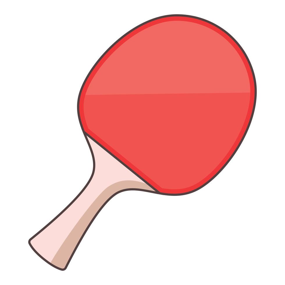 Ping pong paddle icon, cartoon style vector