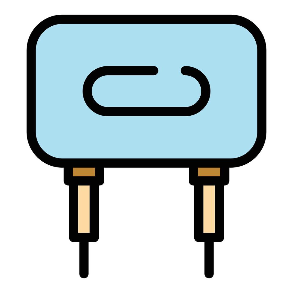 Power capacitor icon color outline vector