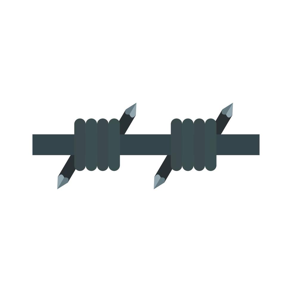 Barbed wire icon, flat style vector