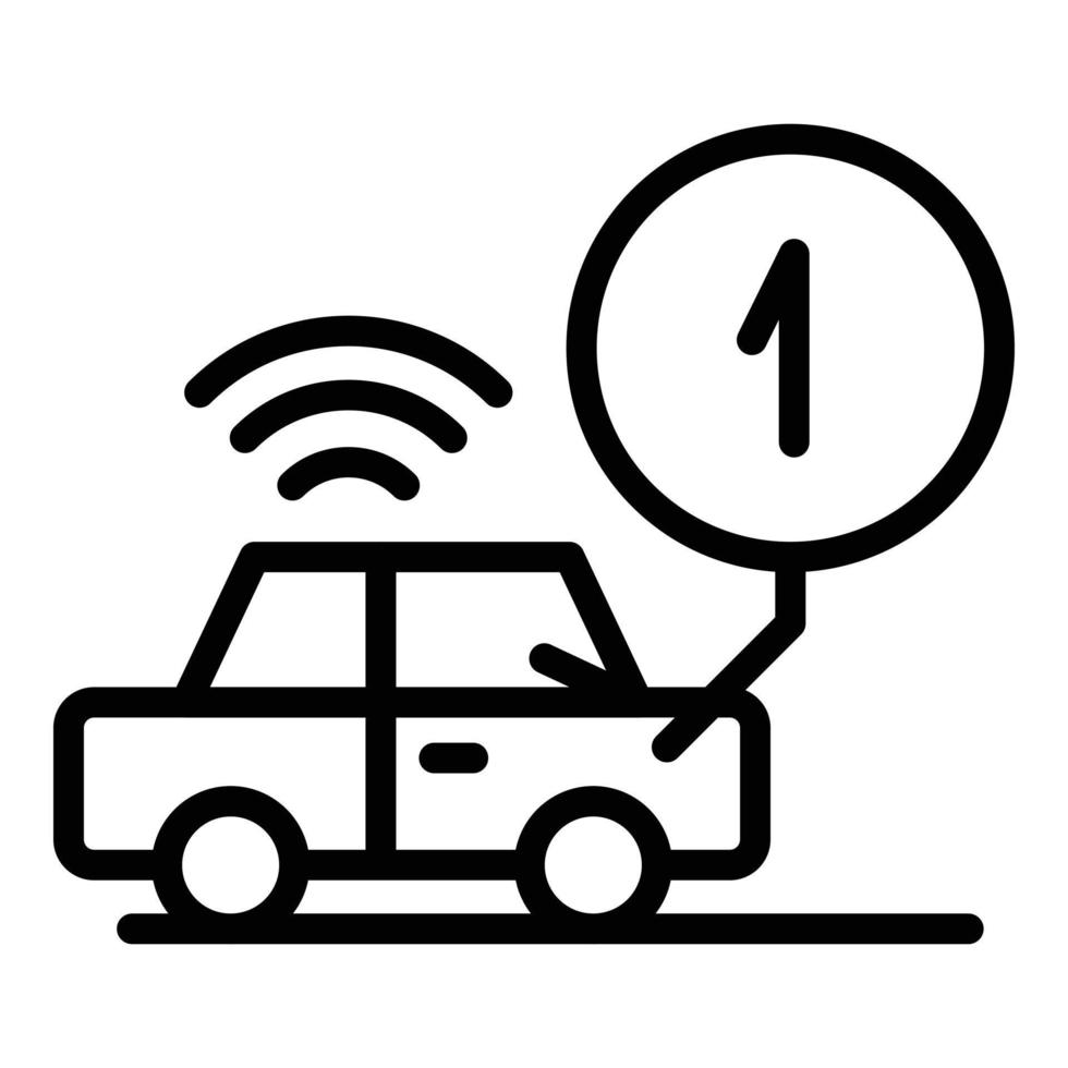 vector de contorno de icono de alarma de coche nuevo. sistema de llaves