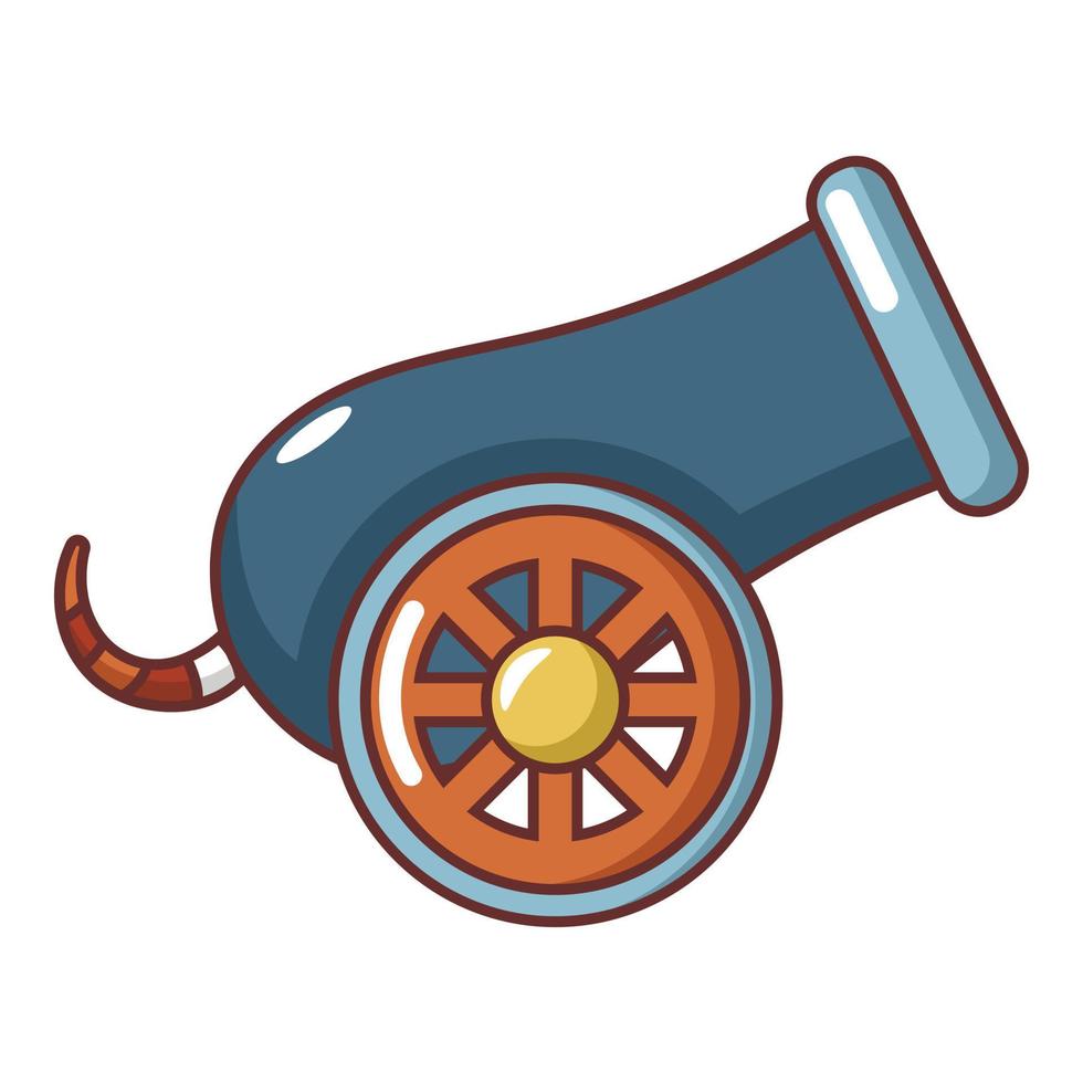 Anti-aircraft gun icon, cartoon style. vector