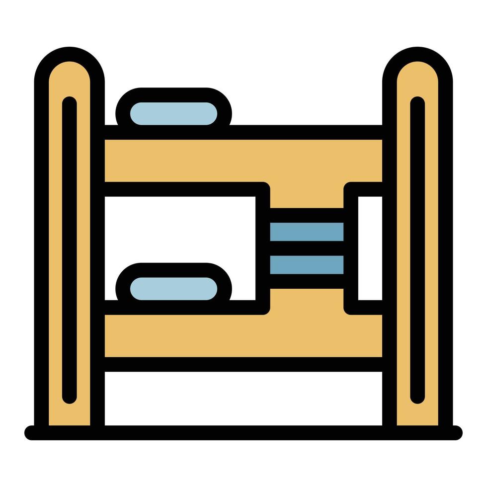 Children bunk bed icon color outline vector