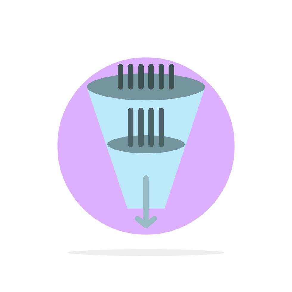 Data Filter Filtering Filtration Funnel Abstract Circle Background Flat color Icon vector
