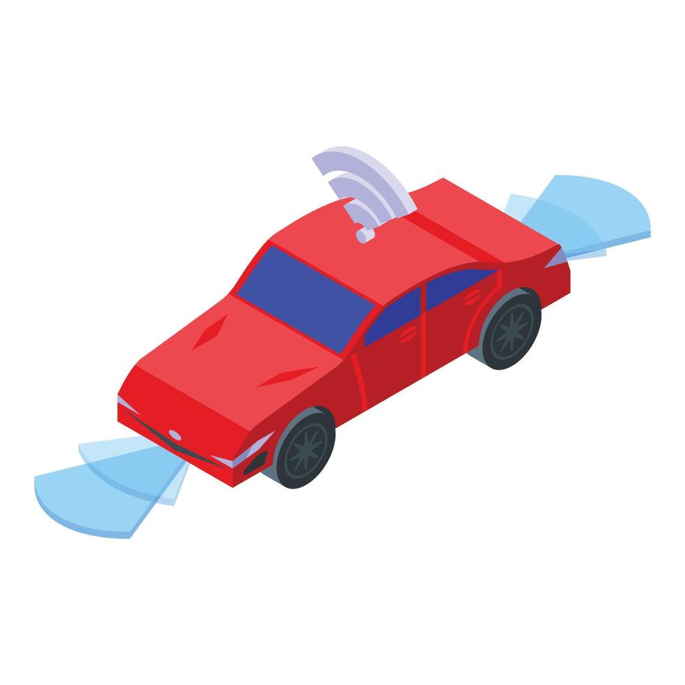 Smart car sensor icon isometric vector. Road traffic vector