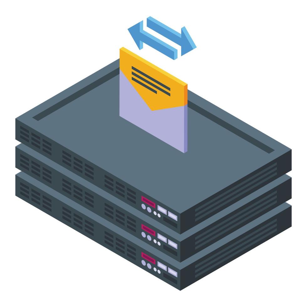 Mail server icon isometric vector. Data information vector