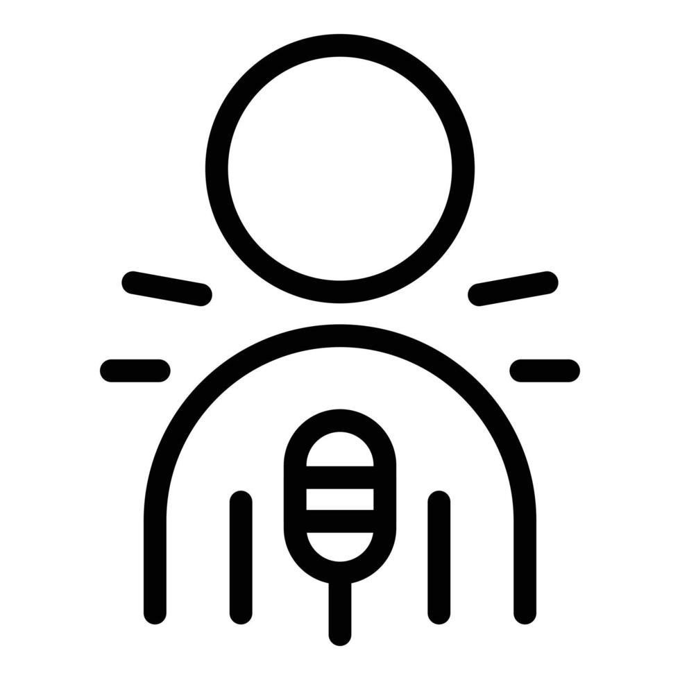 Microphone share icon outline vector. Influence content vector