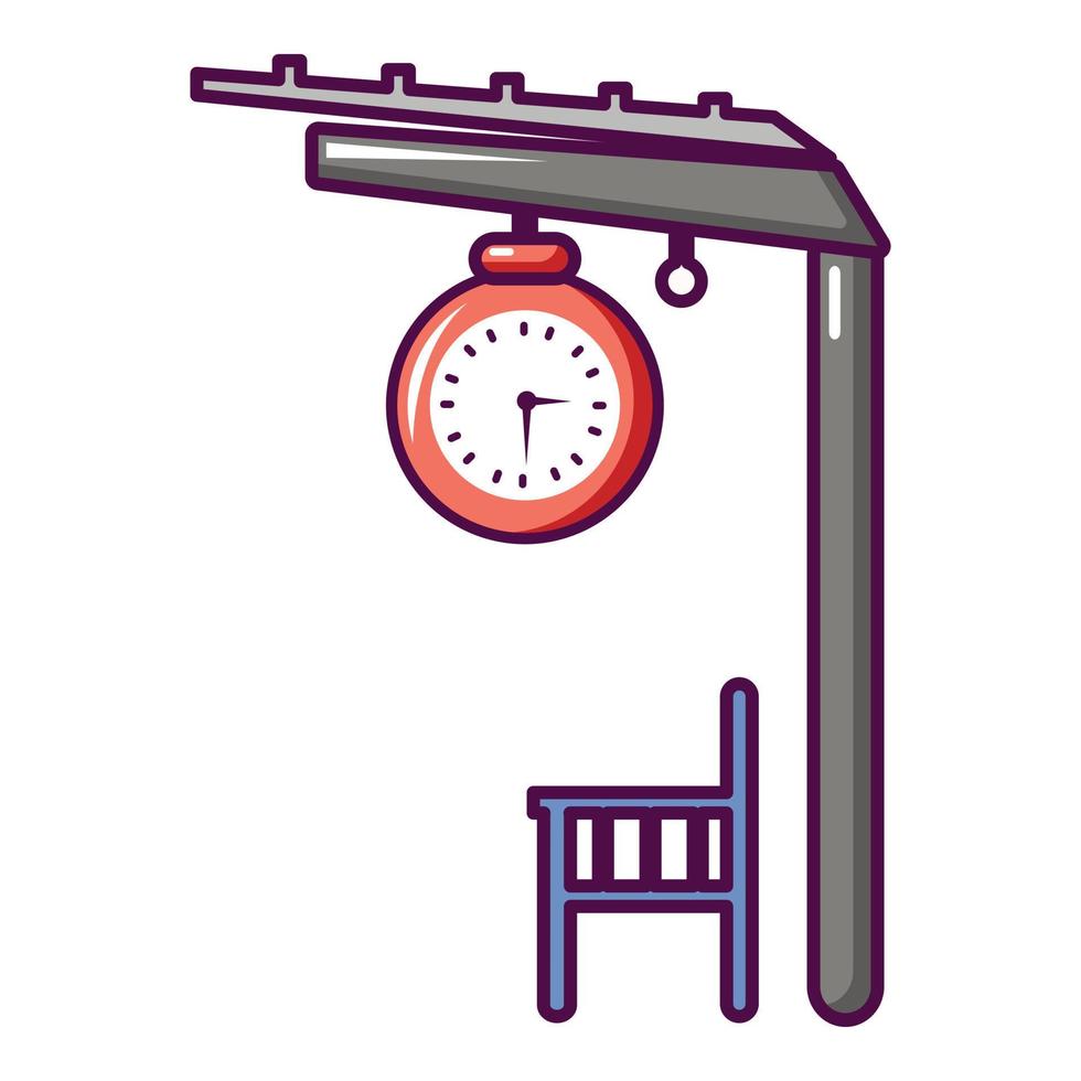 Platform railway icon, cartoon style vector