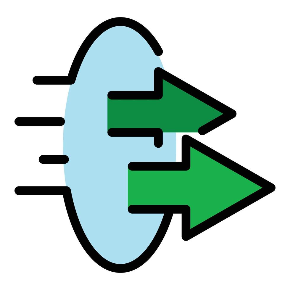 Internet speed icon color outline vector