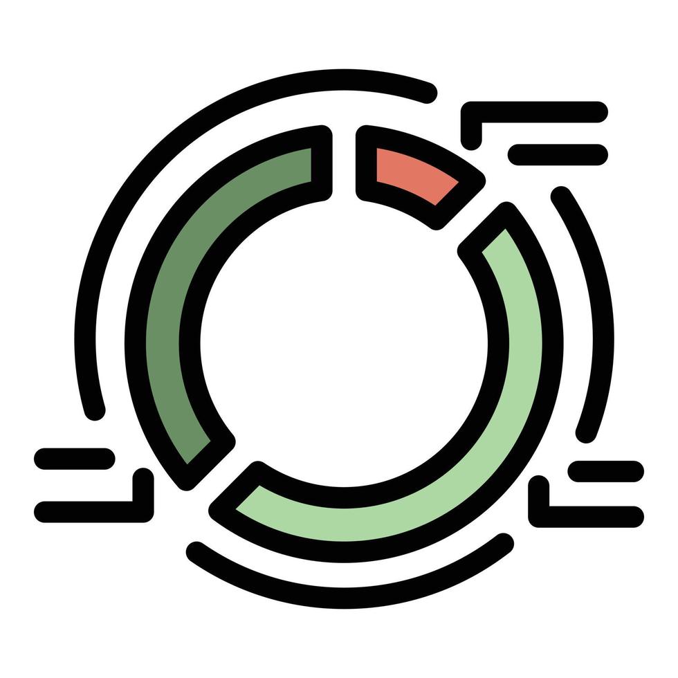 Pie chart advertising icon color outline vector