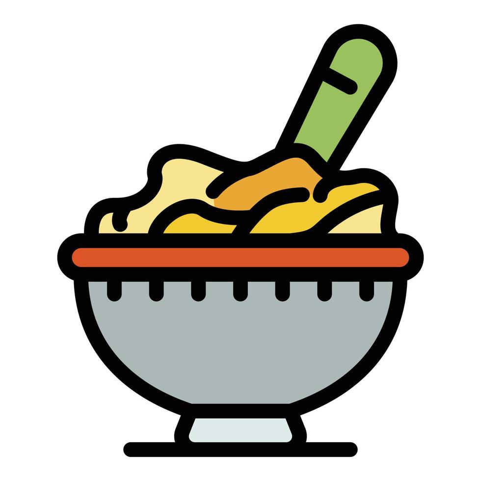 Meal cereal flakes icon color outline vector