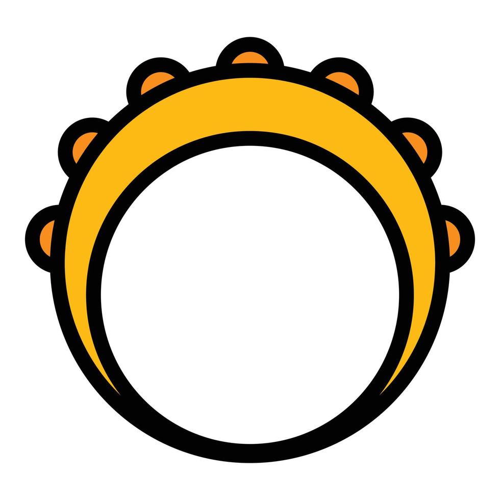 Band tambourine icon color outline vector
