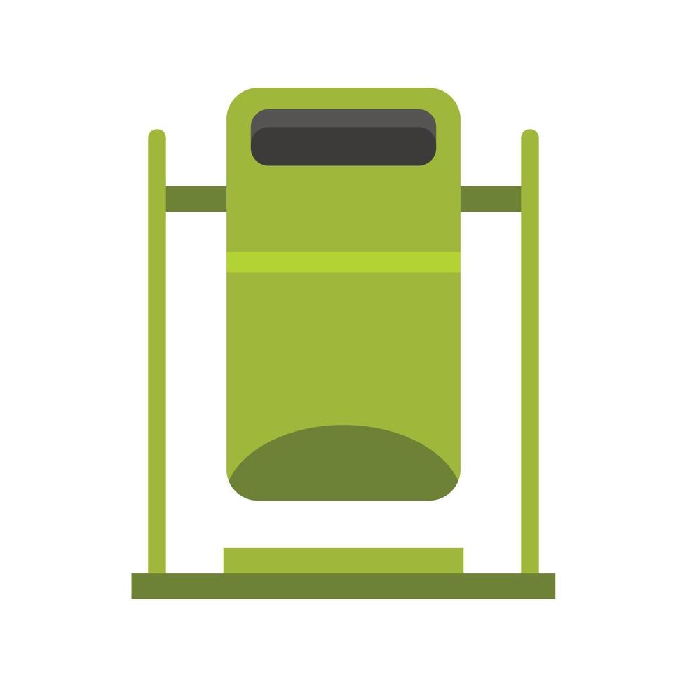 Swinging trashcan icon, flat style vector