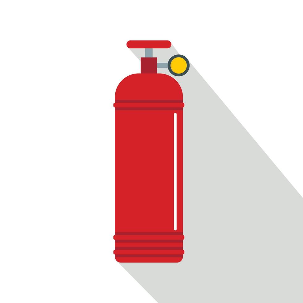 Red compressed gas container icon, flat style vector