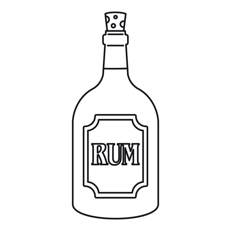 Rum icon, outline style vector