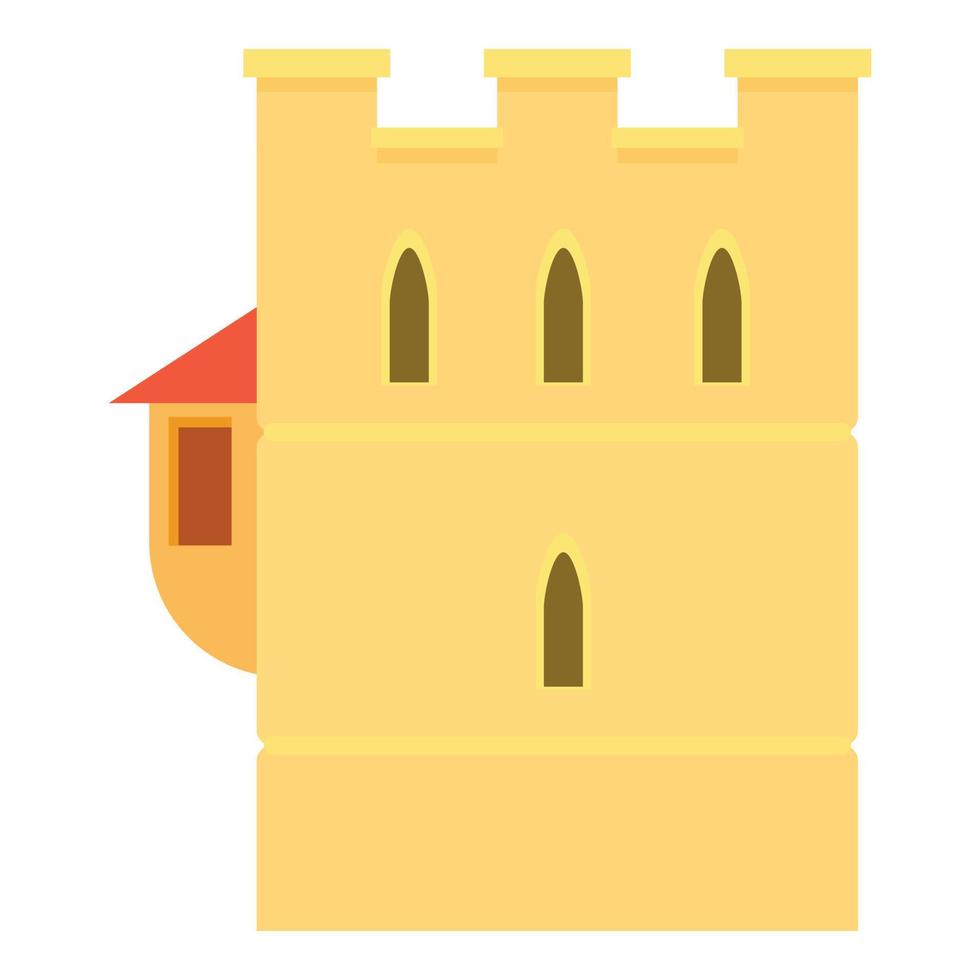 Ancient fortress icon, cartoon style vector