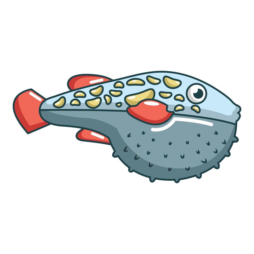 Poison fish icon, cartoon style vector