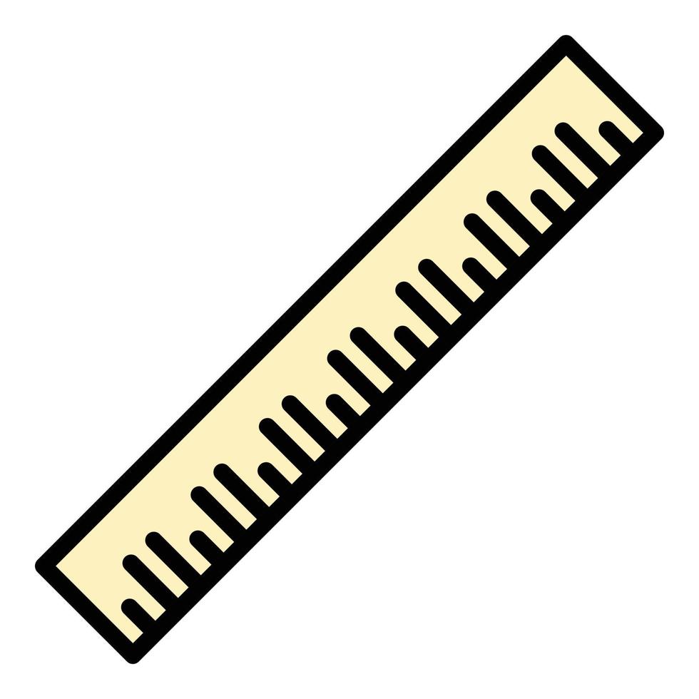 Desk ruler icon color outline vector