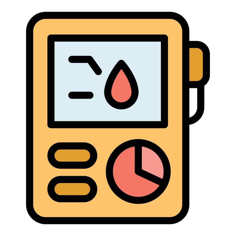 Blood tester icon color outline vector