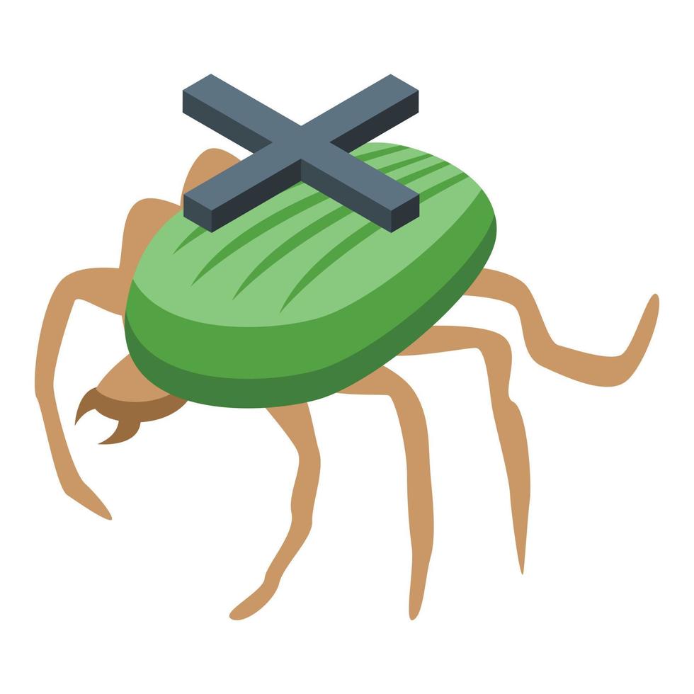 No bug icon isometric vector. Chemical pest vector